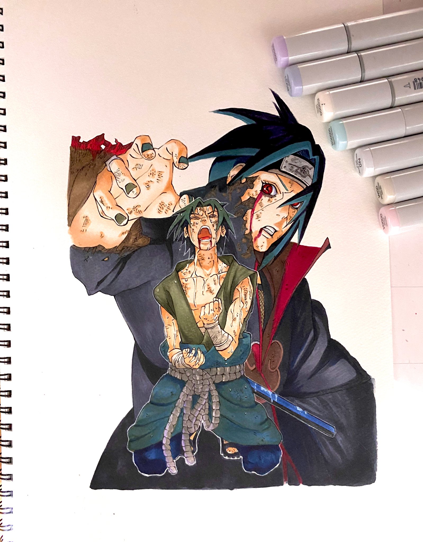 もふもふ ﻌ ジャンプイラスト祭第2弾 Narutoの表紙を描きました 大好きな二人です サスケと イタチ T Co Ic2z7h8lom Twitter