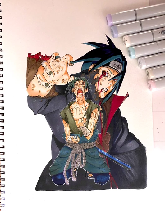 #ジャンプイラスト祭第2弾

NARUTOの表紙を描きました。
大好きな二人です。

サスケとイタチ。 