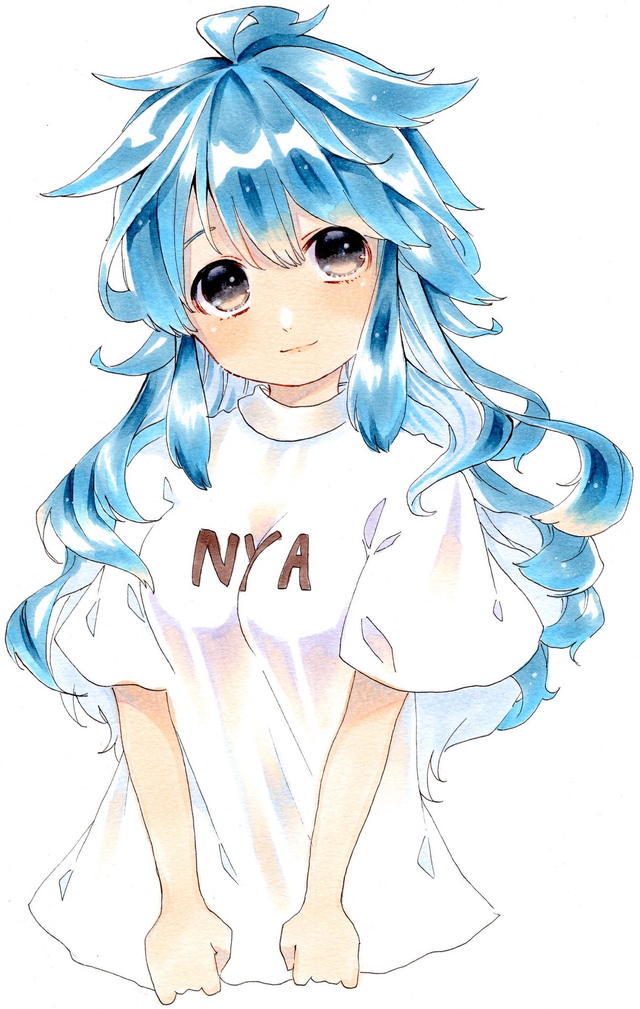 お茶助 有償イラスト依頼受付中 コピック 青髪の女の子 T Co 5tgn0viwnp Twitter