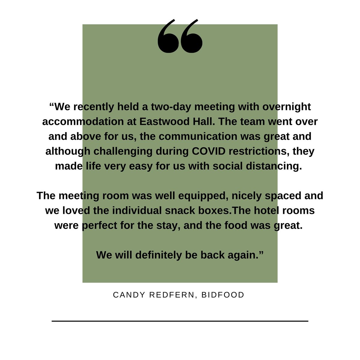 Some great feedback from one of our valued customers! 

Please contact our Events team on 01773 532 532 to discuss how we can host a COVID secure meeting for less than 30 delegates.

<a href="/TheVenuesCollec/">The Venues Collection</a>