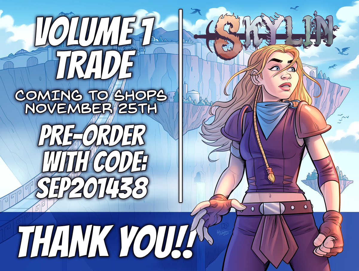 kyleP_Art's tweet photo. Coming to comic shops all over the country on November 25th! The complete 1st volume of Skylin (issues 1-4) published by @SourcePtPress. Thanks so much! #skylin #skylincomic #fantasy #indiecomics #comic #comicart #comicartist #drawing #illustration #art #artwork #digitalart https://t.co/JZOjflobVn