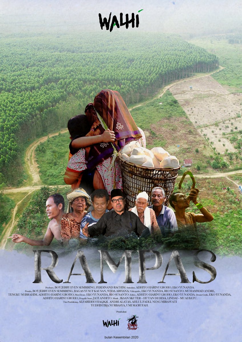 Sahabat di Nusantara, WALHI baru sesaikan film pendek berjudul "RAMPAS" ttg potret praktik buruk bisnis kebun kayu di Indonesia

Gambarannya kami ambil di salah satu wilayah adat yg berkonflik panjang dgn korporasi pemasok kbutuhan bahan baku industri pulp and paper
#Film #RAMPAS