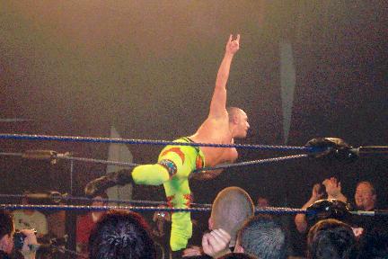 Jonny Storm & Jody Fleisch vs. Jerry Lynn & Chris Sabin was a good TNA X-Division-style all-action opener.Tracy Smothers vs. Blue "Meany" (sic) wasn't much, but played for laughs and was what it was. Smothers got over in 1PW in a cult popularity kinda way.[cont]