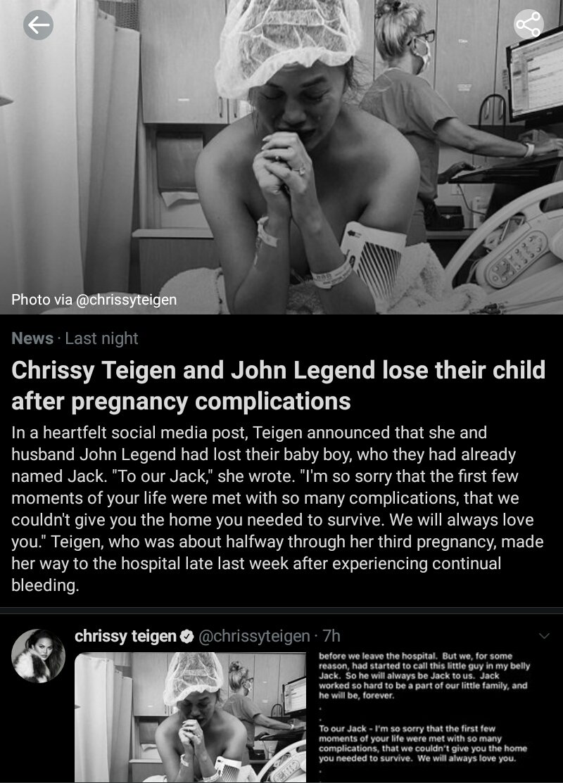 These tweets from  #ChrissyTeigen and  #JohnLegend...     #ChrissyTeigen recently opened up about the constant harassment, stalking, slander, threats, and online abuse etc. she recieves from  #QAnon  #QNuts  #FactsMatter Chrissy was concerned about the anxiety...