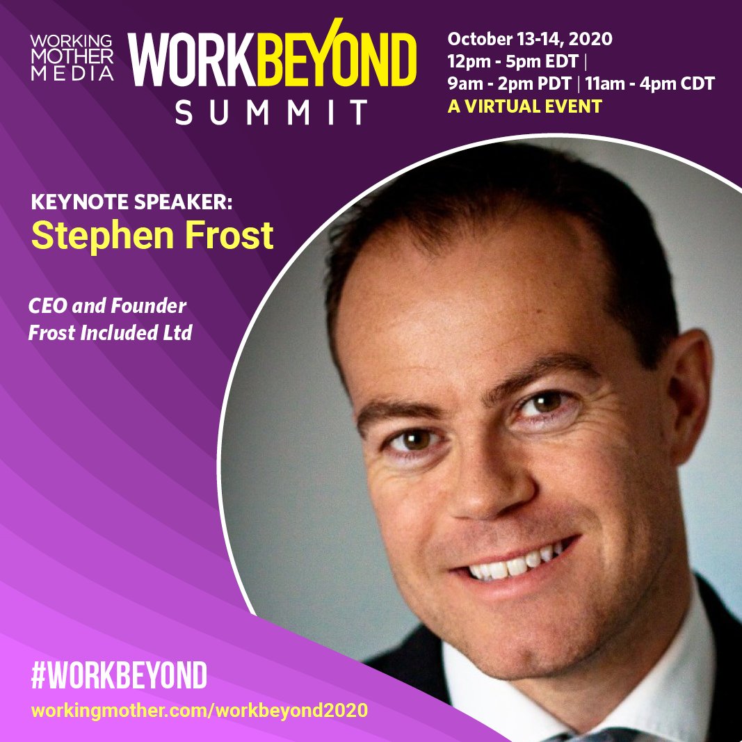 frostincluded's tweet photo. Thrilled to be a part of this year's WorkBeyond Summit! Join me on October 13-14 at this unique virtual event featuring relevant thought leadership, forward-thinking solutions and strategies to our ongoing workplace challenges.#WorkBeyond @_workingmother_  https://t.co/ii1lNpxi85 https://t.co/5ekRWKHGcm