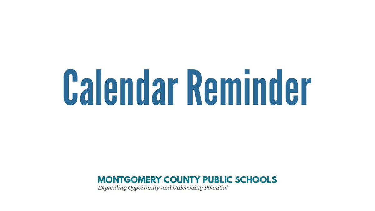 MCPS's tweet photo. Calendar reminder: Friday, Oct. 2 is an early release day for students. https://t.co/qmGMDutoOF