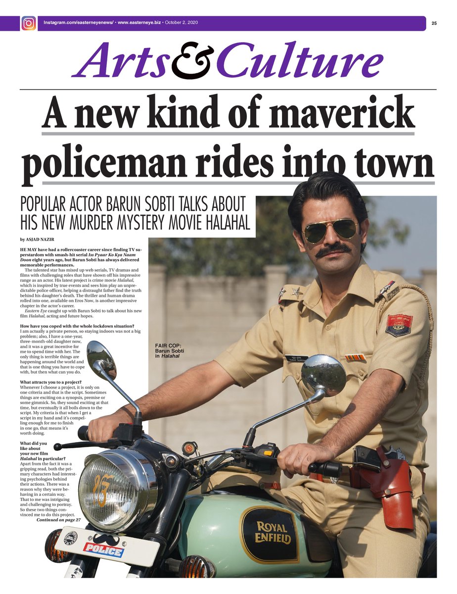 asjadnazir's tweet photo. My interview with @BarunSobtiSays out now, speaking about his new movie #Halahal &amp; that cool moustache 💫
#BarunSobti 
ONLINE LINK: https://t.co/GwiakPj4KU https://t.co/inJfrKZEL3