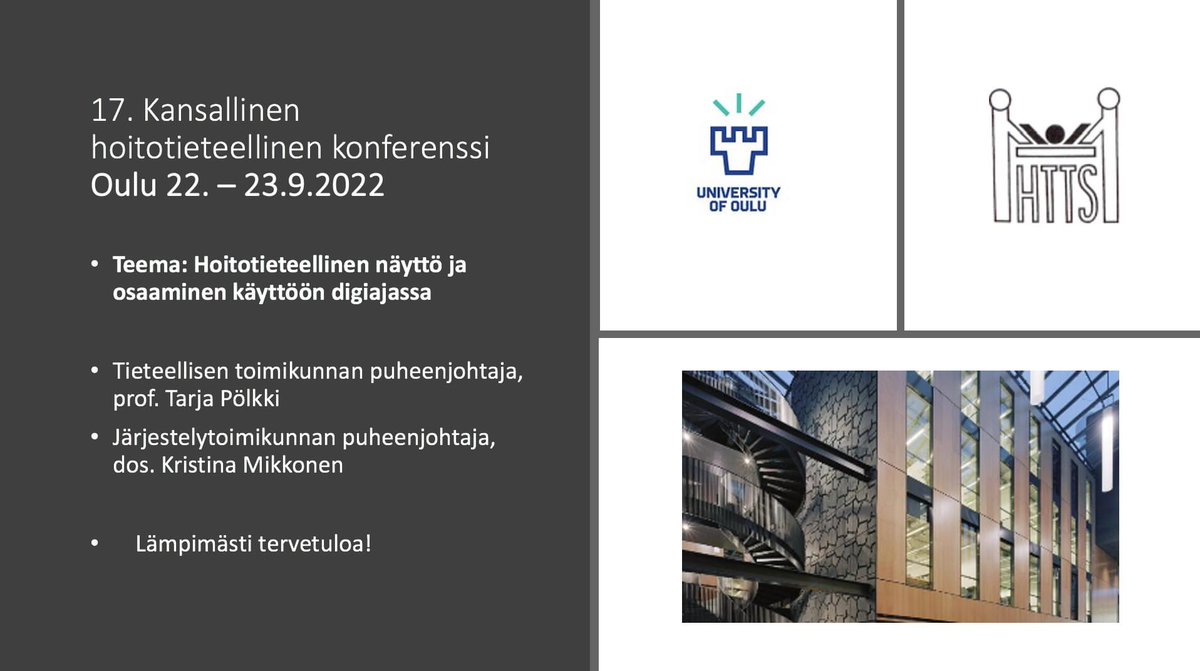 HST_OY's tweet photo. Haluamme lämpimästi kiittää @HTTShoitotiede onnistuneesta #htts2020 konferenssista! Tervetuloa XVII kansalliseen hoitotieteelliseen konferenssiin kahden vuoden päästä 22.-23.9.2022! Teemana on hoitotieteellinen näyttö ja osaaminen käyttöön digiajassa #innovation #EBP #digihealth https://t.co/0W5j1RaWS2