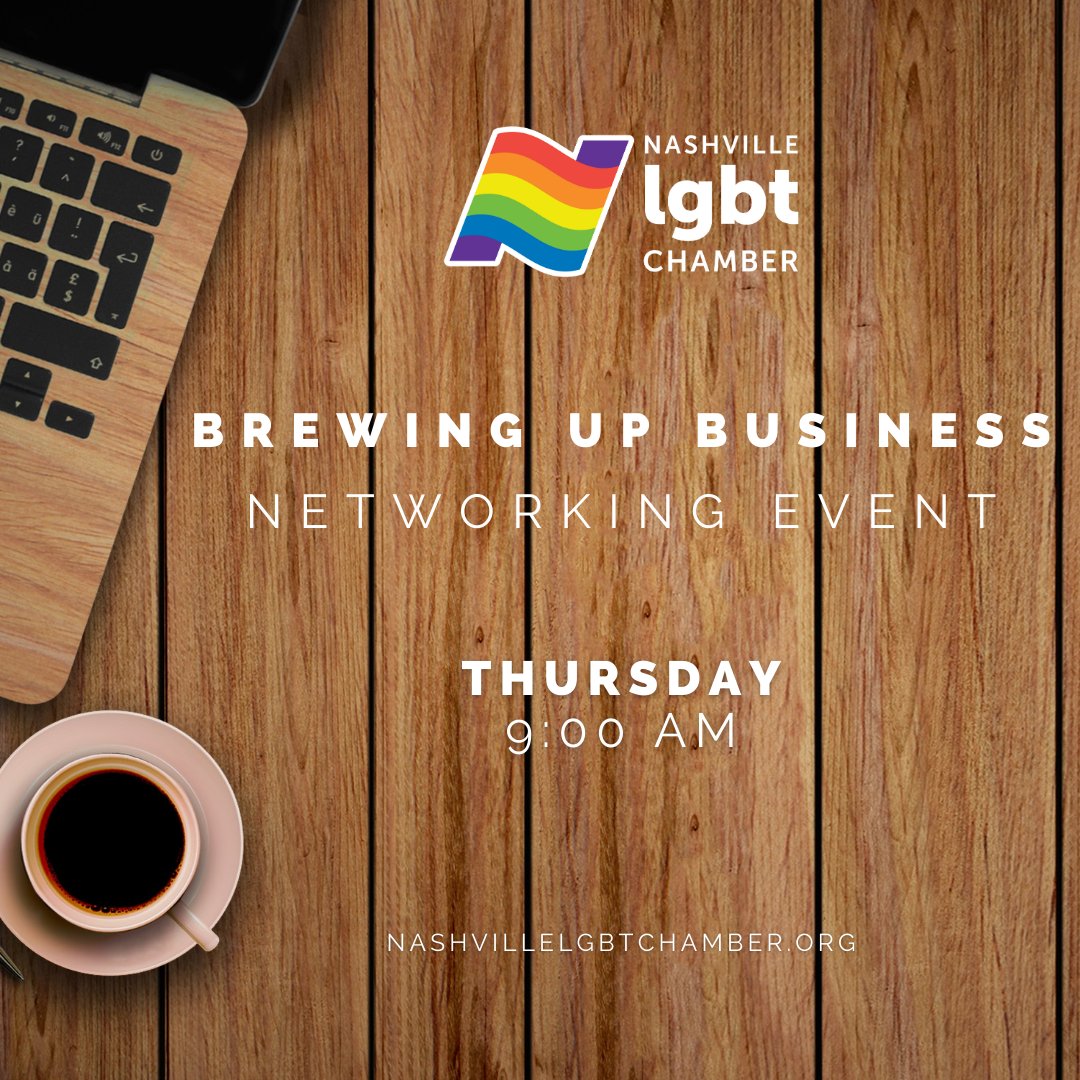 tnpridechamber's tweet photo. AM Brewing Up Business starts in ONE HOUR! Do you want to #network with Chamber & community members? Make sure you register now to receive today's Zoom link: https://t.co/6KO4vk8vFG
#networkconnect #nashlgbtcc https://t.co/kJPJV3SnYU