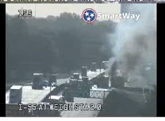 TRAFFIC ALERT! Vehicle fire on I-55 SB before the bridge. Use I-40 EB. #wmc5
