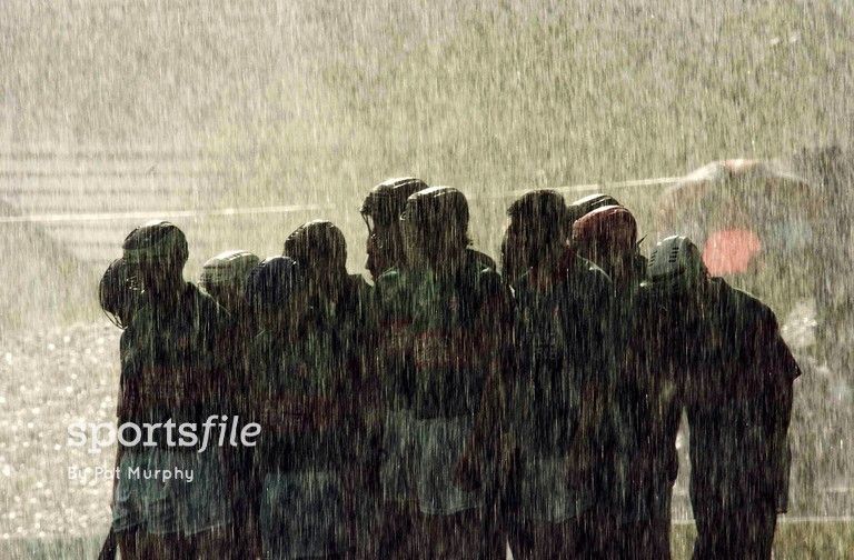 Wet Rain. ☂

The <a href="/BirrCLG/">Birr GAA</a> team stand for the national anthem before the <a href="/Offaly_GAA/">Official Offaly GAA</a> SHC Final against Coolderry at St Brendan's Park in Birr #OnThisDay in 2006.

sportsfile.com/more-images/D0…
