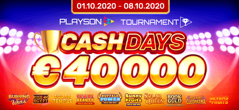 Win a share of the massive 40.000 € cash prize pool in Playson October Cash Days! Simply pick one of the 10 featured games to start climbing the leaderboard. <a href="/Anonibet/">Anonibet</a> #bitcoion #casino anonibet.com/casino/slots