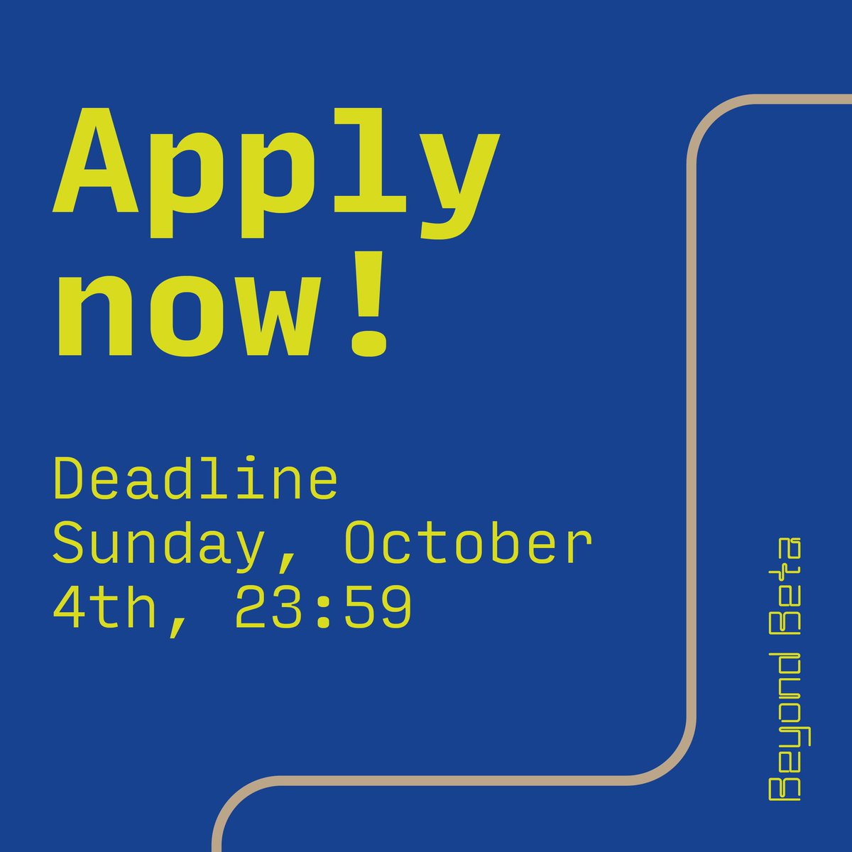 We’re getting close to our first application deadline. Apply now!