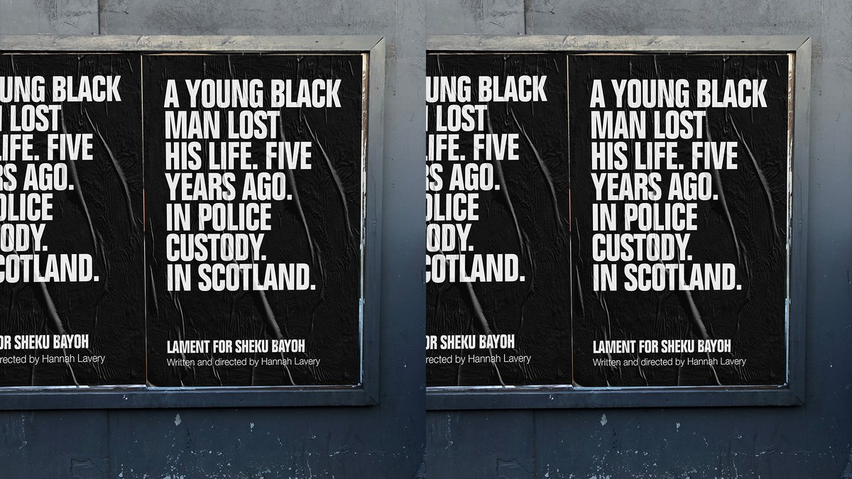 We're delighted to announce the return of Lament For Sheku Bayoh, in a new co-production with <a href="/NTSonline/">National Theatre of Scotland</a> and <a href="/edintfest/">Edinburgh International Festival</a> livestreamed to homes next month.