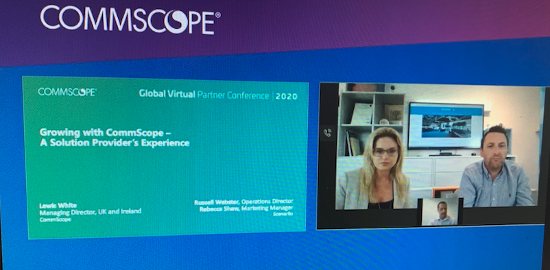 ScenariioLtd's tweet photo. It was fantastic to be part of @CommScope's #GVPC20 today. We were interviewed about the benefits of the Partner Pro Network which included access to ever-evolving, cutting-edge technology, enabling us to provide our customers with a wide range of trusted infrastructure solutions https://t.co/I702shx1YB