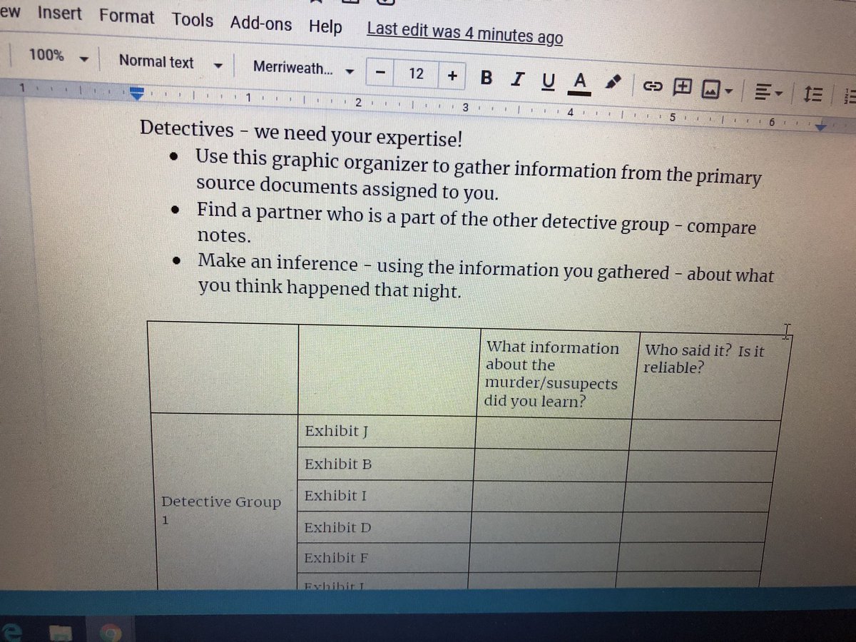 MsJenaGraham's tweet photo. Calling all student detectives!  Students will be analyzing primary source documents to determine the good info, the bad info, and the not-so reliable info and see if we can piece together this mystery!  @MsPMOHS @MOHSPrincipal @ZywickiR @RebeccaKreider @MsMargosiak https://t.co/uQ0bhpLCKB