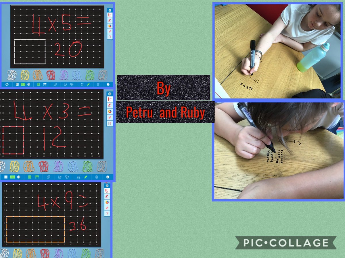 WCPSc2021's tweet photo. Using arrays to represent our 4 times tables! 😍@mel_4nie #WCPStimetables #geoboardapp https://t.co/Yy91TAzvUR