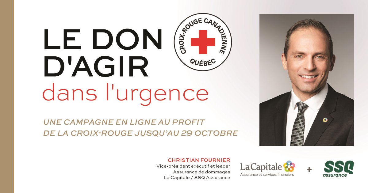 Croix-Rouge canadienne (@croixrouge_qc) on Twitter photo Christian Fournier de <a href="/La_Capitale/">La Capitale</a> qui co-préside notre campagne : « Je souhaite que mon implication et celle de mes pairs puissent en mobiliser et inspirer d’autres, car c’est à plusieurs que nous pouvons faire une différence dans la vie des gens. »
🔴 bit.ly/35gVQx3 Christian Fournier de <a href="/La_Capitale/">La Capitale</a> qui co-préside notre campagne : « Je souhaite que mon implication et celle de mes pairs puissent en mobiliser et inspirer d’autres, car c’est à plusieurs que nous pouvons faire une différence dans la vie des gens. »
🔴 bit.ly/35gVQx3