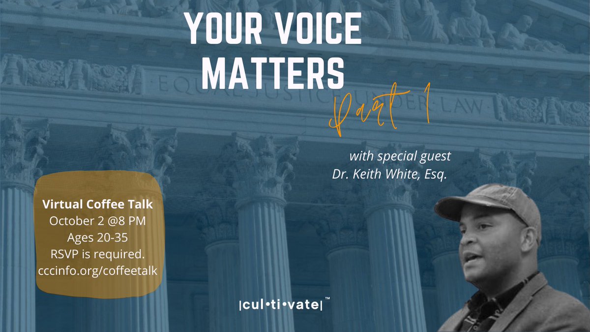 CultivateCCC's tweet photo. In just about 33 days, our nation will face the most consequential election of our lifetime...
.
.
#yourvoicematters #registertovote #coffeetalk #cultivateccc #cultivateyourvote

Reg at https://t.co/xrGR7vFrCG https://t.co/SzYsisOOhU