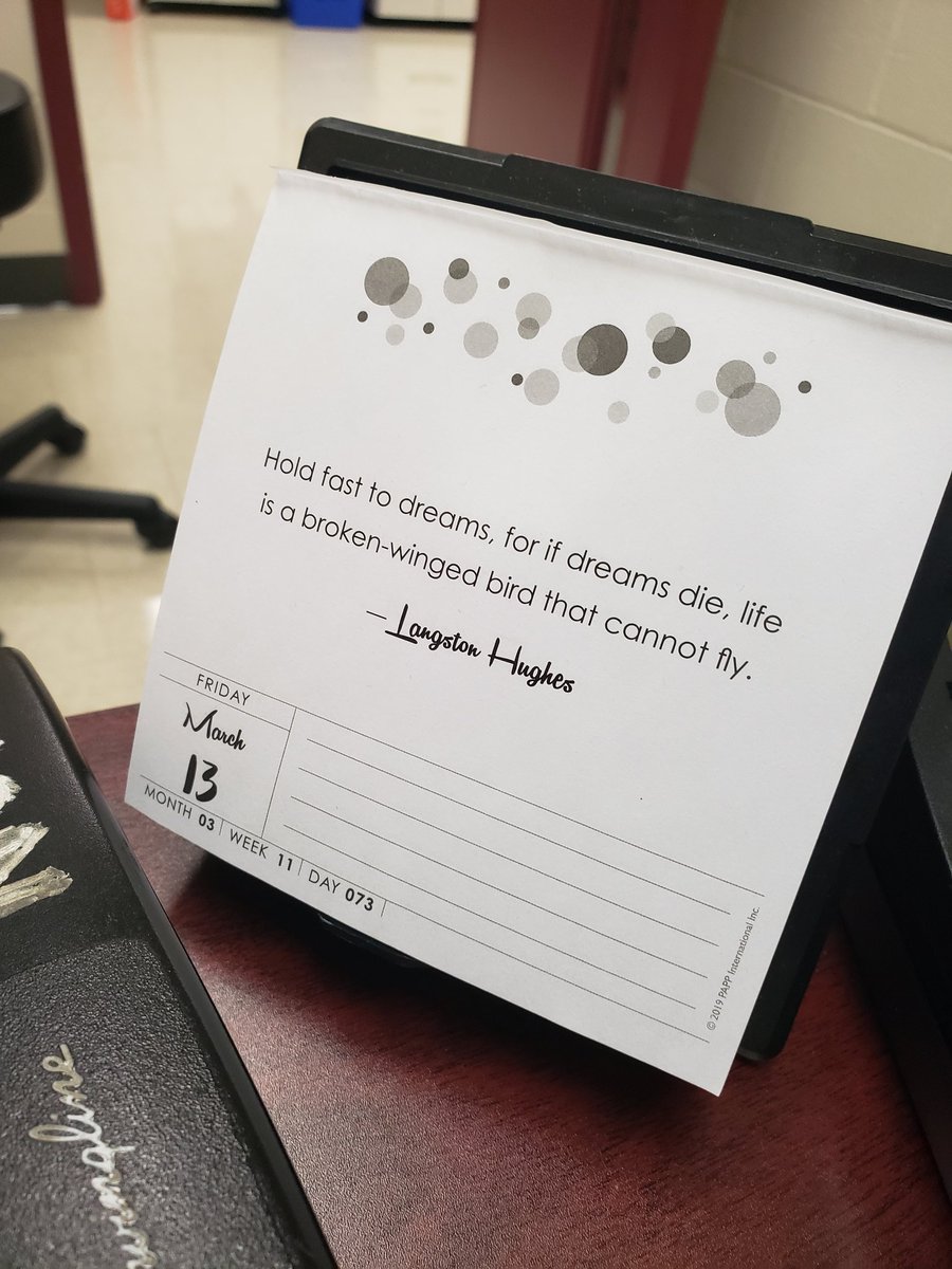 Kat2Noel's tweet photo. Looked up at my desk calendar today. Guess I should change the date. Hold fast to dreams. #march13 #school #safeoctober #October1st #lastdayofschool https://t.co/Rd0DLhIXbf