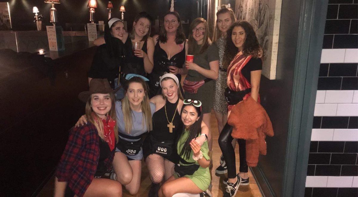 UoG_Equestrian's tweet photo. Seeing everyone’s throwbacks to Wednesday night socials is really making us miss it! Hopefully we’ll be able to see everyone in person in their fancy dress at our Revs table sometime soon!🥺🤞🏽💙 #throwbackthursday https://t.co/qal6PYwP28