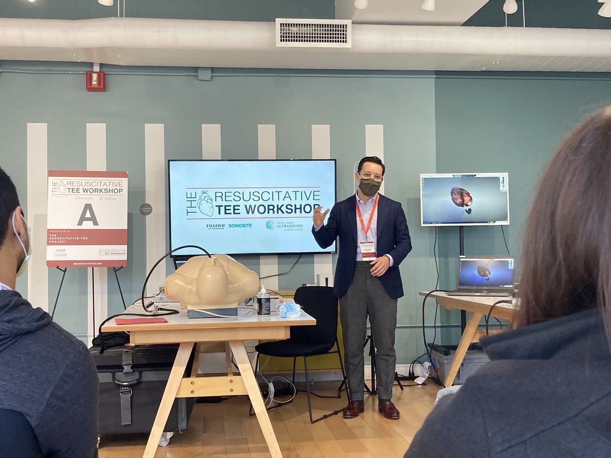 sjgup's tweet photo. @MaimoUltrasound fellows at #TheResusTEEworkshop today! Learning about #ResusTEE with @FTeranMD @taryn_hoffman https://t.co/5H8Wxx0XFd