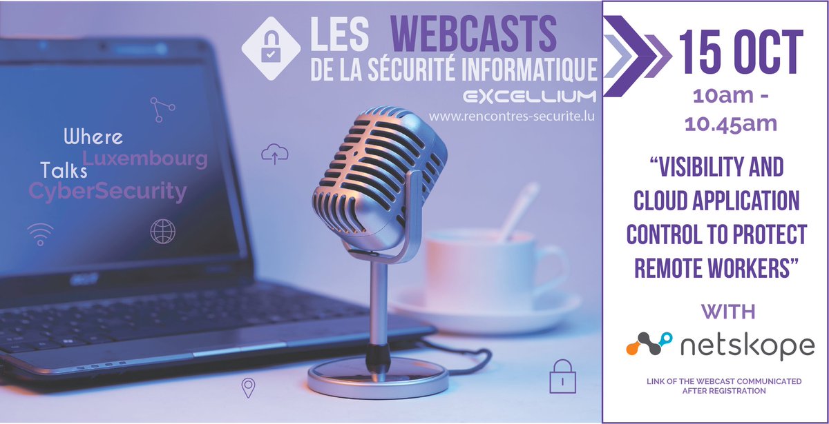 ExcelliumSA's tweet image. Ce matin avait lieu le premier webcast des &quot;Webcasts de la Sécurité&quot; avec @varonis !

Prochain rdv ? Le 15 octobre avec @Netskope ! Inscriptions par ici : ow.ly/Wxzu50BGmEn  😀

#cybersecurity #it #datasafetyfirst #netskope #excelliumservices #datapriority #cyberattacks