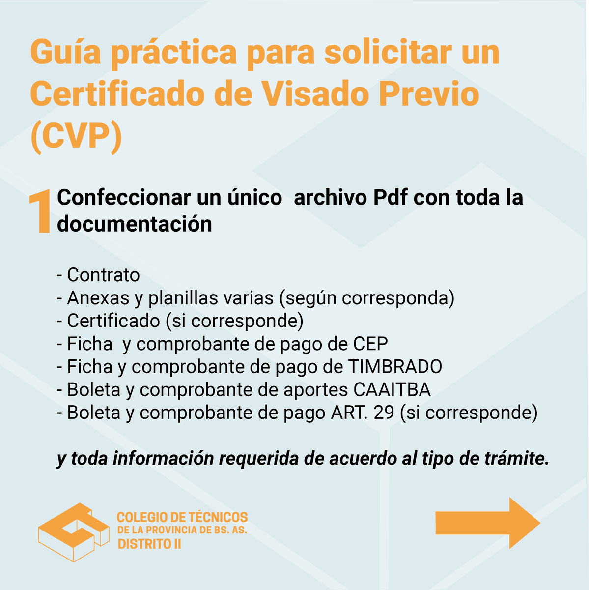 tecnicosd2's tweet photo. Guía práctica para solicitar un Certificado de Visado Previo (CVP) 📨📨📨
🌐 https://t.co/TJHSaiWsZs
#ColegiodeTecnicos #Distrito2 #LaMatanza #Merlo #Moreno #TresdeFebrero #Moron #Salto #Lujan #Chivilcoy #SanAdeGiles #Octubre2020 #GuíaPráctica #CVP #VisadoPrevio https://t.co/hNhVny5KIJ