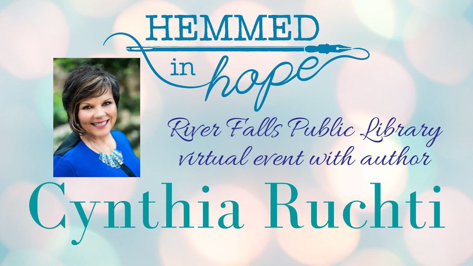 RFPublicLibrary's tweet image. ONE WEEK AWAY! Award-winning author @cynthiaruchti will discuss her novels, short stories, devotions, and non-fiction with @RFPublicLibrary next Thurs, Oct 8 @ 6-7 pm CST. Join event on FB Live tinyurl.com/y4rmo6h4 or YouTube tinyurl.com/yxacg5wt!