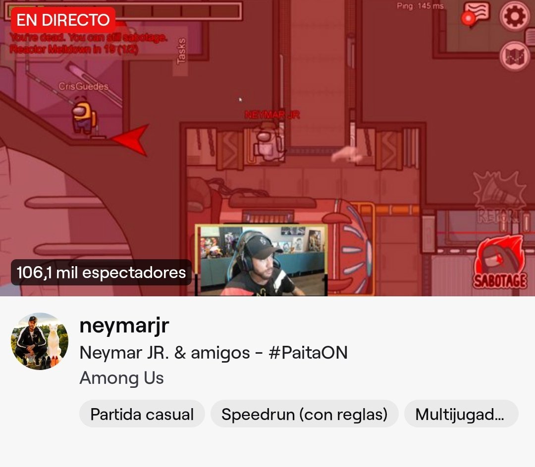 NotWeIIin's tweet image. Entro a Twitch y me encuentro con esto. ¿@IbaiLlanos para cuando una partida con @neymarjr?