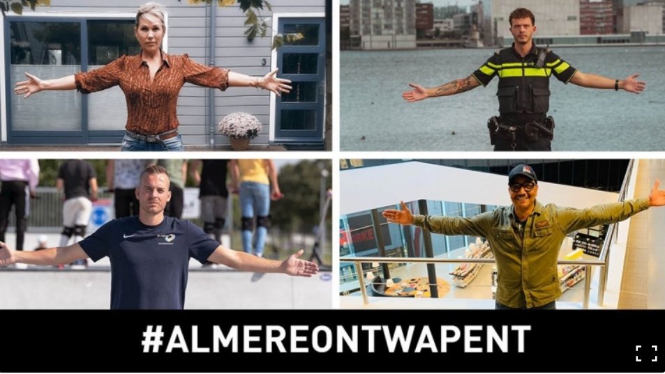 HetCCV's tweet photo. Met de campagne #AlmereOntwapent vraagt @almere inwoners om zich uit te spreken tegen wapenbezit.   Aanleiding is de reeks incidenten met wapens in de stad.  https://t.co/tm4KUEZtjH Ook aan de slag met de aanpak van #geweld? Kijk op https://t.co/ZaYJXQ39GE #gemeenten #veiligheid https://t.co/UOQqUJf2FD