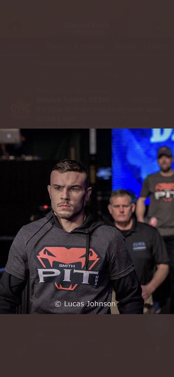 benjaMinMAssie1's tweet photo. Good luck to my friend @HaiRyBUsH_155 in his @LFAfighting fight tommrow night in @ufcfightpas. Go get what’s yours 👊👊@missouriwrestle #smithpit https://t.co/SSij23boBN