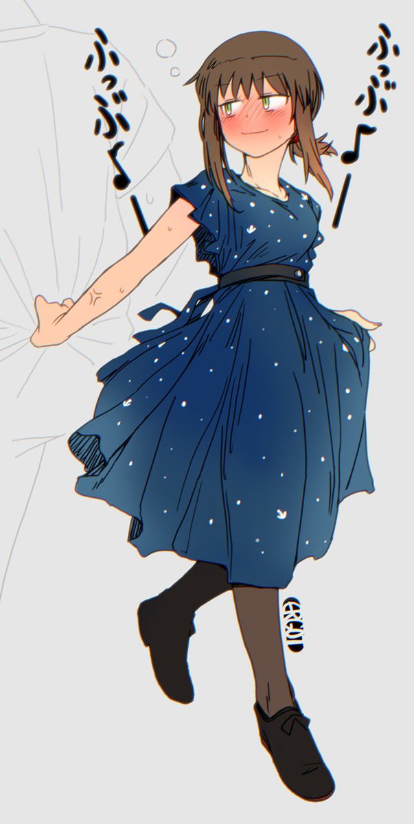 fubuki (kancolle) 1girl dress polka dot dress blue dress sidelocks polka dot short ponytail  illustration images