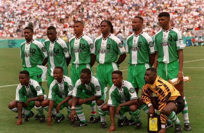 8. USA 96 football team “When Nigeria beat Brazil...Bebeto come dey cry” from Joseph Dosu to Jay Jay Okocha to Celestine Babayaro, to mention but a few. The squad went on to claim the gold medal against Argentina, after defeating Brazil in the semis   #NaijaBestMoments