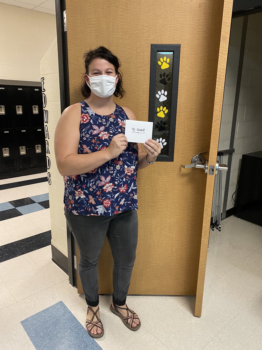 Congratulations to Ms. Edwards for being named Teacher of the Month! #WeAreChristiana #GoCougars💛🖤