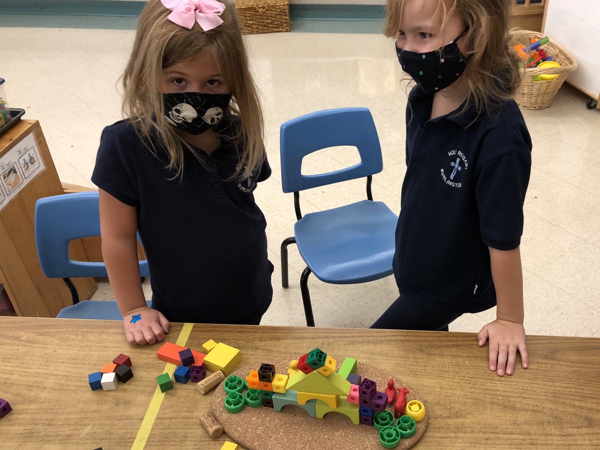 MsWilsonhrb's tweet photo. A and L worked hard today to build a representation of Holy Rosary Church! If you look closely you can see a cross on each side! #belongingandcontributing #problemsolvingandinnovation @kindie101 @HRBurlington @hrosarychurch #hcdsbk https://t.co/Y7GxP3uYpW