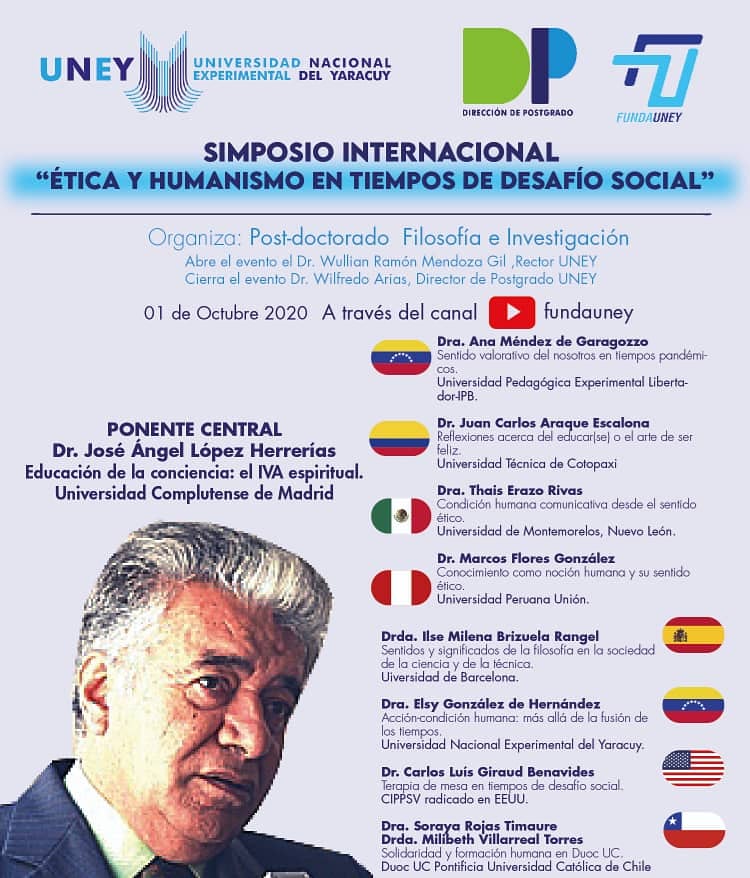UNEY Simposio  Ética y Humanismo en Tiempos de Desafío Social,  en el marco del Congreso Internacional Filosofia, Gestión Pública y Educación