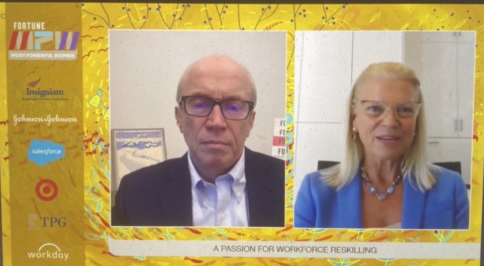 We have a moment for the largest mobilization of corp around the world to determine what’s going to happen to so many people who are excluded by the need for new skills in a digital world <a href="/GinniRometty/">Ginni Rometty</a> #FortuneMPW <a href="/Insigniam/">Insigniam</a>