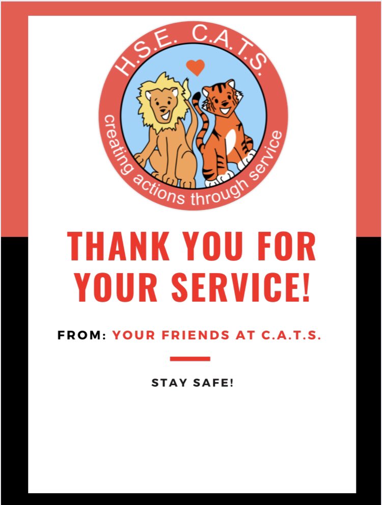 catshse's tweet photo. Teachers, on behalf of your students, the CATS team says thank you for all of your work this year! It has been an uphill battle, but your work is not going unnoticed. Anytime you are ready for some service work in the classroom, we are ready to help! @FishersSIA @MrServeAndLearn https://t.co/mr5EjQQmhE