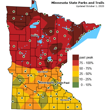 mndnr's tweet photo. Looking for fall colors? Take a look at the Fall Color Finder! Minnesota state park staff update the report weekly. Don't procrastinate, colors can change quickly! https://t.co/qDrToV9uZj #JustAddNature #OnlyInMN https://t.co/RLMR1RXIy5