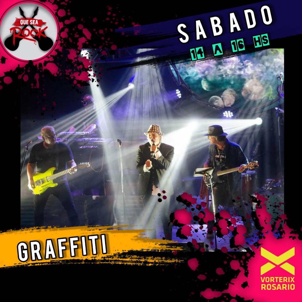 ESTE SÁBADO!
Vamos a estar en comunicación con la banda @GraffitiOficial oriunda de Rosario, formada en 1984. <a href="/arielpozzo/">Ariel Pozzo</a> (guitarra y voz) nos va a contar del nuevo material"Graffiti 3 ". 
Conectate con nosotros de 14 a 16hs.
#Rosario
#radio
#sábados
#vorterix
#graffiti