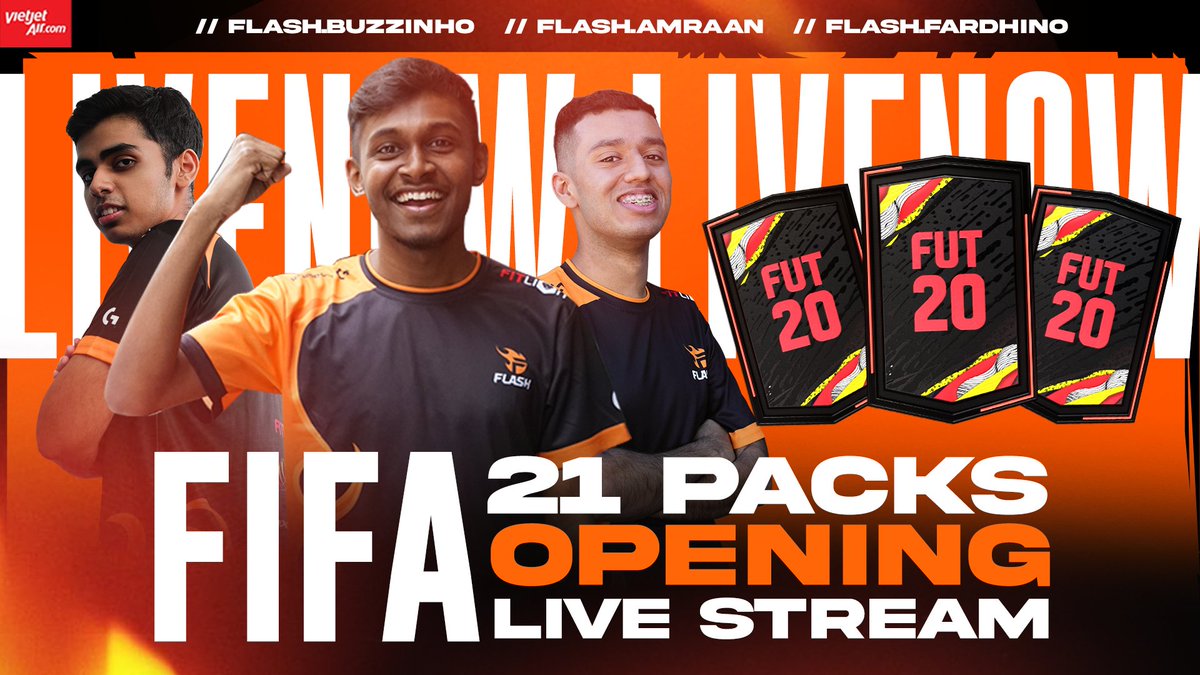 teamflash_gg's tweet photo. 𝐋𝐈𝐕𝐄 I Catch the FIFA 21 Packs opening with our #TeamFlashFIFA⚽️ @Flash_Fardhino, @FlashBuzzinho, and Amraan👇

🖥️https://t.co/bzND0H9wpo

#TeamFlash #MakingGamersHeroes https://t.co/4TPbAvB0kb