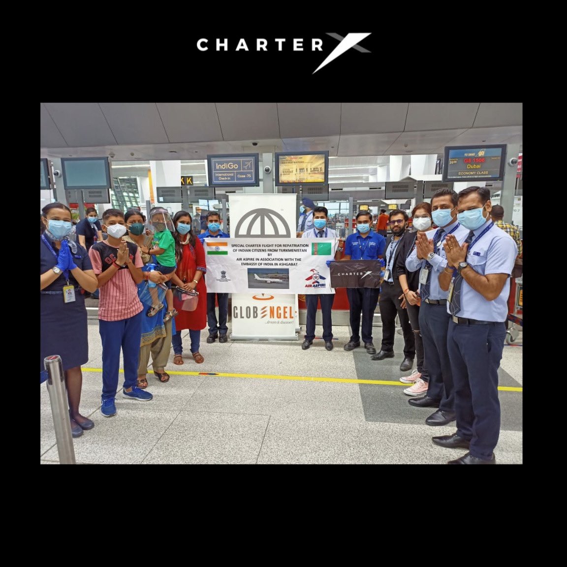 CharterX_'s tweet photo. CharterX, continuing the support provided to repatriate Indians stuck overseas, successfully managed another Repatriation flight from Turkmenistan. @Air_Aspire
#charterX #charterflight #turkmenistan #india #flysafe #internationalflights #privatecharter #reparationflight https://t.co/ebmieIUfoJ