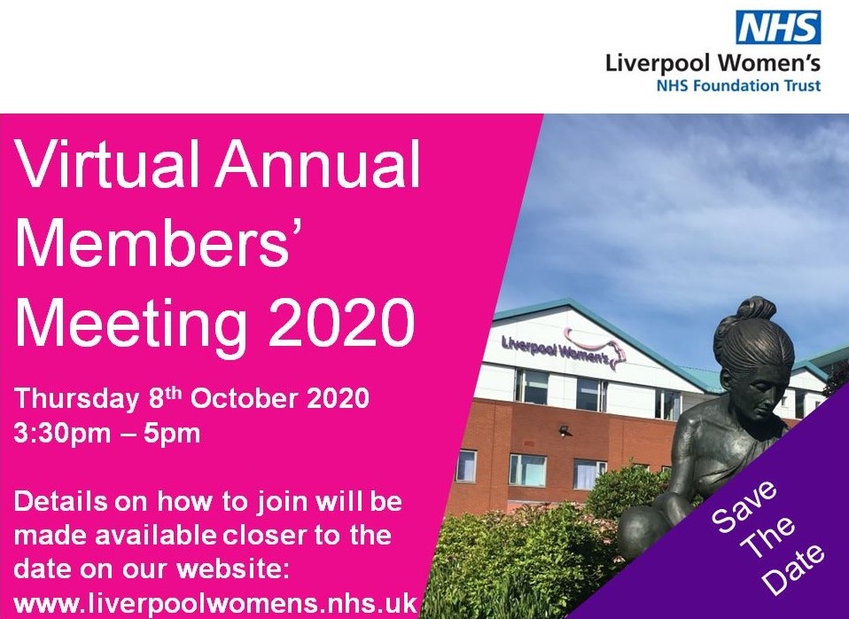 LiverpoolWomens's tweet image. This time next week - Save the Date: Liverpool Women’s Hospital virtual Annual Members’ Meeting - Thursday 8th October 2020 - 3:30pm. All are welcome to join. More details are available here: orlo.uk/3P8zd