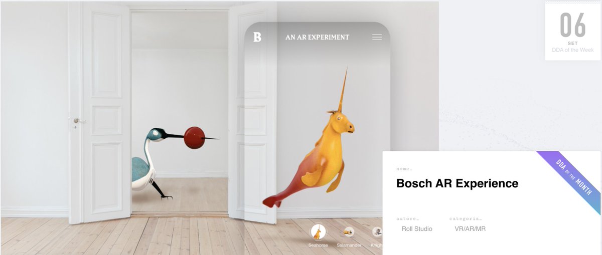 rollstudio's tweet photo. Woop! We received 'DDA of the Month' for our project Bosch AR allowing you to turn your home into an interactive art experience 💣 Created together with @StudioANRK 🥳🎉 

For more, read: https://t.co/5OMIhHoSiK https://t.co/YnAF6Ubgbr