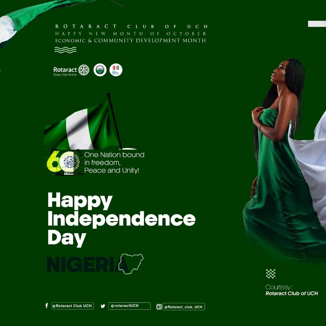 RotaractUch's tweet photo. Happy 60th Independence Day!π³π¬
Welcome to the Economic and Community Development month in Rotaract.
With love from #RotaCare.
#happyindependenceday #october #nigeria #rotaract #rotary #rotaryinternational #love https://t.co/lAi0VXXdC5