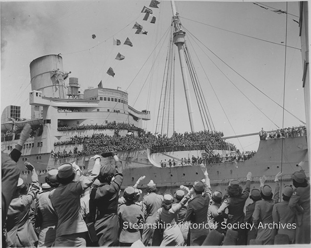 SSHSA's tweet image. Did you know that October is #AmericanArchivesMonth? We use our archival primary sources to develop lessons in STEAM &amp;amp; social studies subjects, which are 100% free to use. Check out our virtual education program at shiphistory.org Image: Queen Mary, WWII, SSHSA Archives.