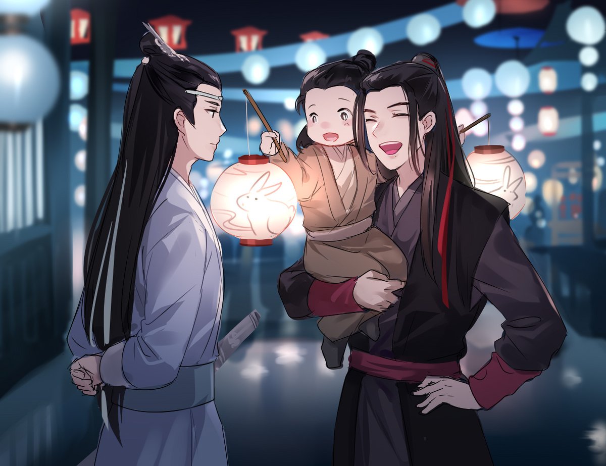 multiple boys chinese clothes long hair black hair hanfu 2boys child  illustration images