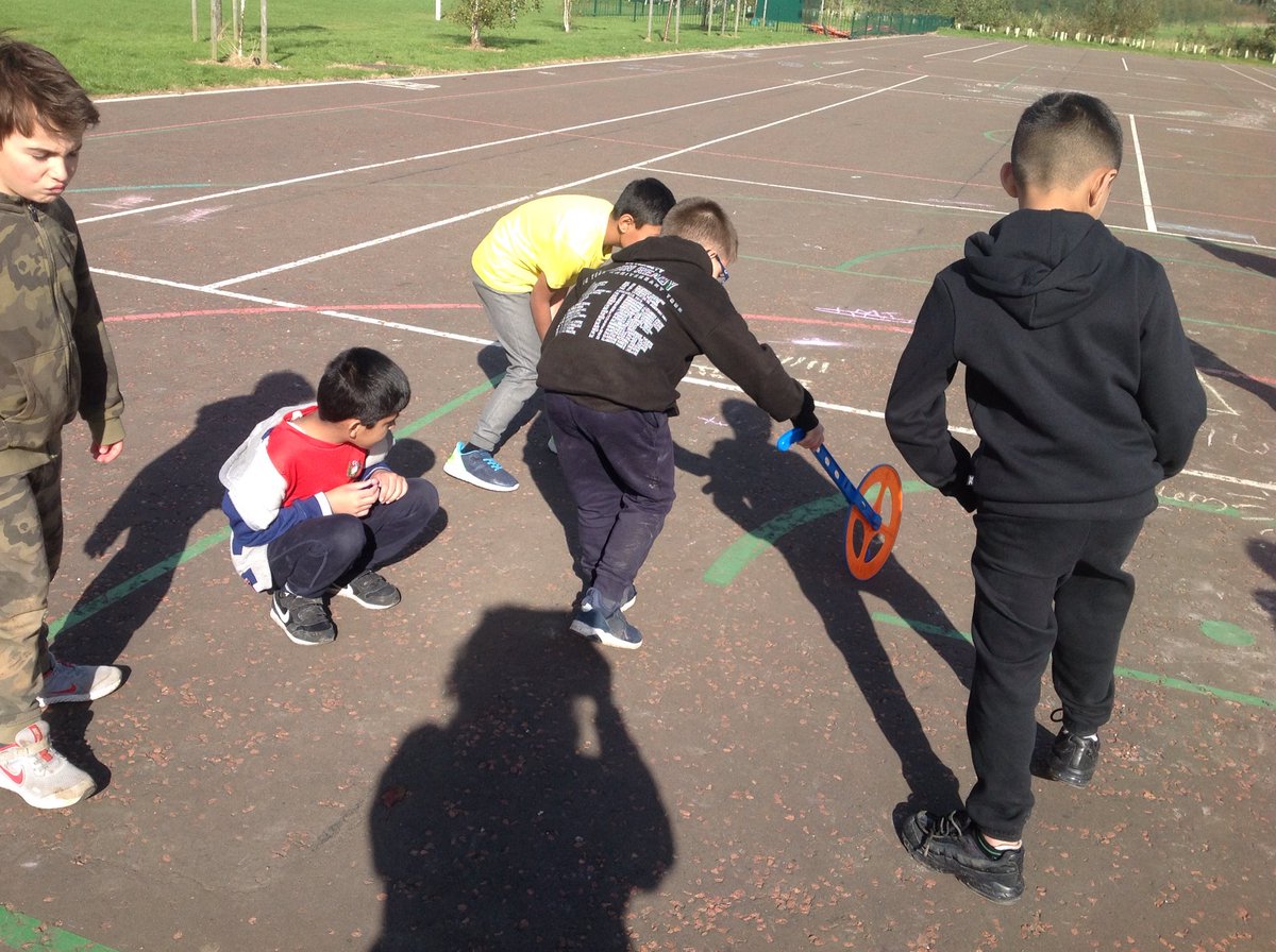 P4Calderwood's tweet photo. We celebrated #MathsWeekScot today with a maths ceilidh! We learned the Virginia Reel, then used the trundle wheels to measure how far we galloped. Next, we'll round these to the nearest 10cm and calculate the average distance galloped! #MathsWest #mathsscot #wp_education https://t.co/Zx2zrG7LN6