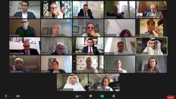 iccwbo's tweet photo. While Twitter was down: 
Virtual meeting of the ICC World Chambers Federation Governing Body, led by @HamadBuamim. Working to mobilise + support #chambers and their biz communities worldwide. 

On the agenda
✔️Chamber mobilisation in the face of COVID  
✔️#WCC12, @dubaichamber https://t.co/gYCV0UADoS